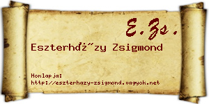 Eszterházy Zsigmond névjegykártya